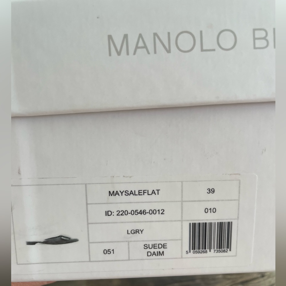 Manolo Blahnik - Grey 39 (9) - Maysale Suede Flats - Picture 3 of 6